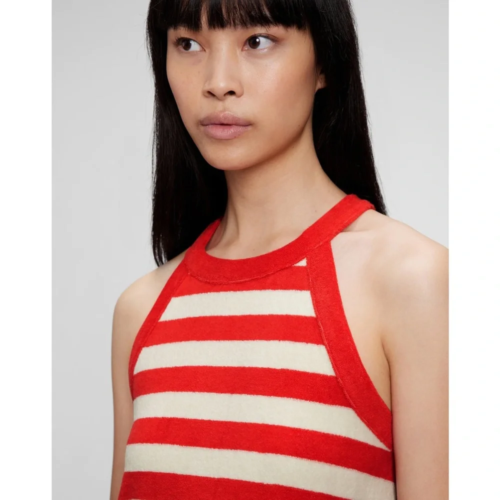 GAP‎ Tall NWT Towel Terry Stripe Halter Dress